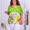 Plus size τουνίκ με Art μοτίβα-λαχανί-κωδ 3593-2
