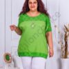 Plus size τουνίκ με τρυπητό κέντημα και κολιέ-πράσινο-κωδ 21233-2