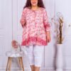 Plus size τουνίκ με Boho μοτίβο-ροζ-κωδ 6067-2