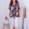 Plus size πουκάμισο/τουνίκ-πορτοκαλί-κωδ 1361-1