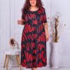Plus size φόρεμα με zig-zag κόκκινο ντεσέν-κωδ 23824-10