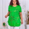 Plus size τουνίκ με απλικέ στρας-πράσινο ηλεκτρίκ-κωδ 7580-3