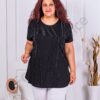 Plus size τουνίκ με διακοσμητικά στρας-μαύρο-κωδ 7577