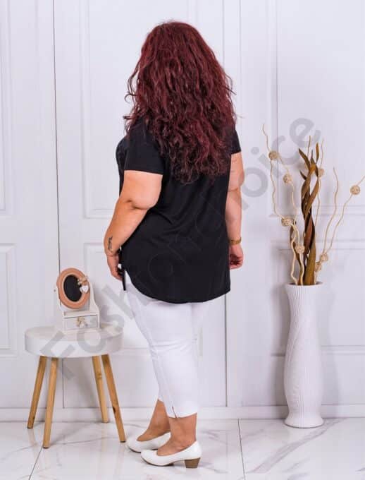Plus size τουνίκ με διακοσμητικά στρας-μαύρο-κωδ 7577