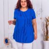 Plus size τουνίκ με διακοσμητικά στρας-μπλε ρουά-κωδ 7577-1