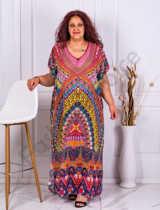 Plus size μακρύ καφτάνι Boho-κωδ 1003