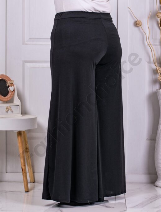 Plus size φαρδιά παντελόνα με λάστιχο-μαύρο-κωδ 23985