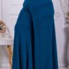 Plus size φαρδιά παντελόνα με λάστιχο-πετρόλ-κωδ 23985-3