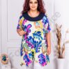 Plus size τουνίκ με άνοιγμα στους ώμους-φλοράλ-κωδ 1193-1