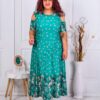 Plus size φόρεμα με ανοίγματα στους ώμους-βεραμάν-κωδ 23613-4