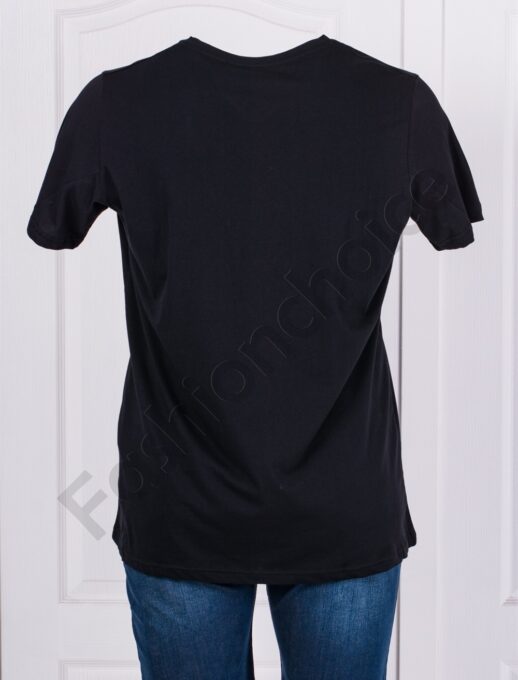 Plus size ανδρικό T-shirt με στάμπα Brain Melt-μαύρο-κωδ 23141