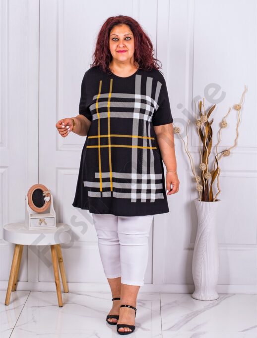 Plus size τουνίκ με καρό σχέδιο-κωδ 0435