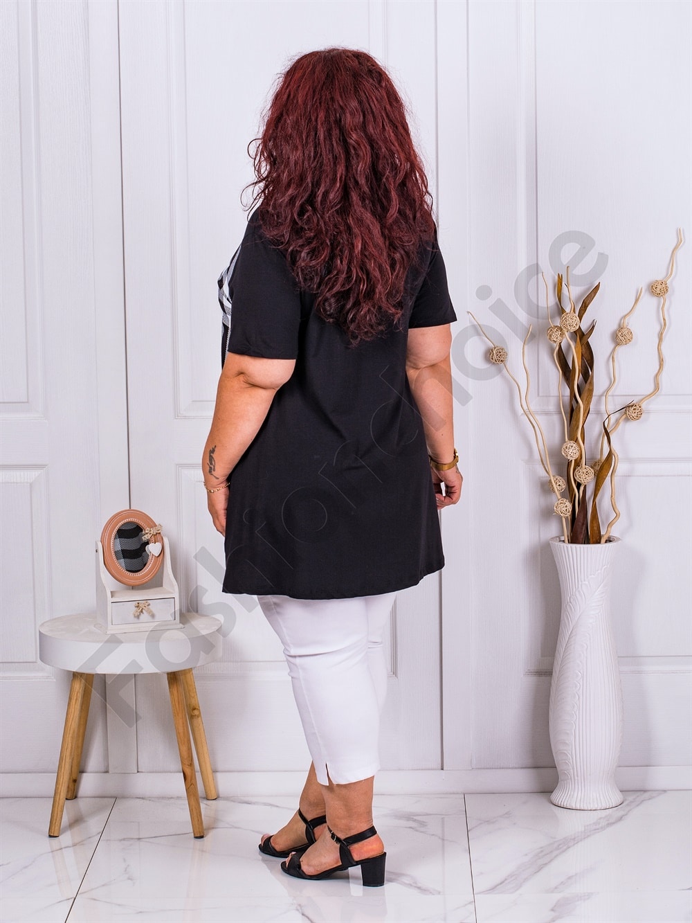 Plus size τουνίκ με καρό σχέδιο-κωδ 0435