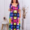 Plus size φόρεμα με νέον σχέδιο-κωδ 23587-1