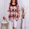 Plus size τουνίκ με άνοιγμα στους ώμους-γεωμετρικά σχήματα-κωδ 1193