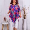 Plus size τουνίκ με χρωματιστό τύπωμα-μπλε-κωδ 1359-4