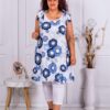 Plus size μακρύ τοπ με φιόγκο στους ώμους-λευκό-κωδ 1034-3
