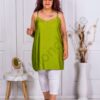 Plus size μακρύ σατέν τοπ με δαντέλα-λαχανί-κωδ 23034-1