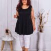 Plus size αμάνικη μπλούζα-μαύρο-κωδ 2143