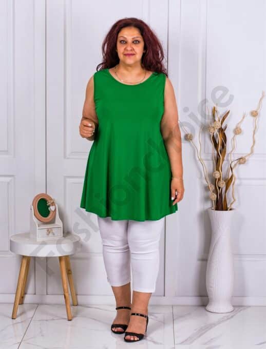 Plus size αμάνικη μπλούζα-πράσινο-κωδ 2143-2