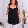 Plus size τοπ με μπροστινό δέσιμο-μαύρο-κωδ 2044