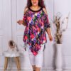 Plus size τουνίκ με άνοιγμα στους ώμους-Floral-κωδ 1359-7