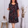 Plus size φόρεμα με χρωματιστό τύπωμα-κωδ 1064-2