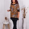 Plus size τουνίκ με τούλι-χρωματιστό ντεσέν-κωδ X709-1309