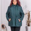 Plus size κοντή καμπαρντίνα-λαδί-κωδ 5888-1