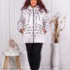 Plus size χειμωνιάτικο μπουφάν με πουά-λευκό-κωδ 62090-1