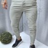 Ανδρικό Skinny Fit τζιν παντελόνι-πράσινο παστέλ-κωδ 17133