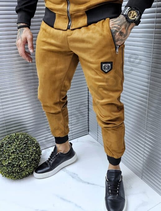 Ανδρικό βελούδινο σετ με κουκούλα-ταμπά-κωδ 2329