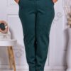 Plus size επίσημο παντελόνι με ελαστική μέση-πετρόλ-κωδ 1845