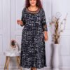 Plus size φόρεμα με ντεσέν γράμματα και τούλι-κωδ 1354-2