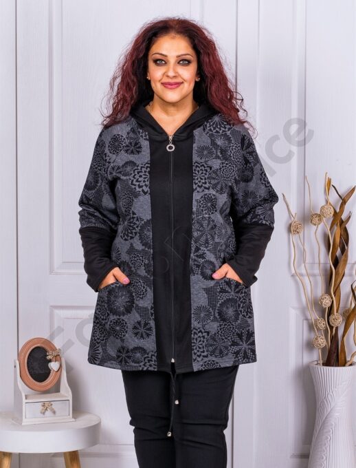 Plus size τζάκετ με μοτίβο μάνταλα-κωδ 1212