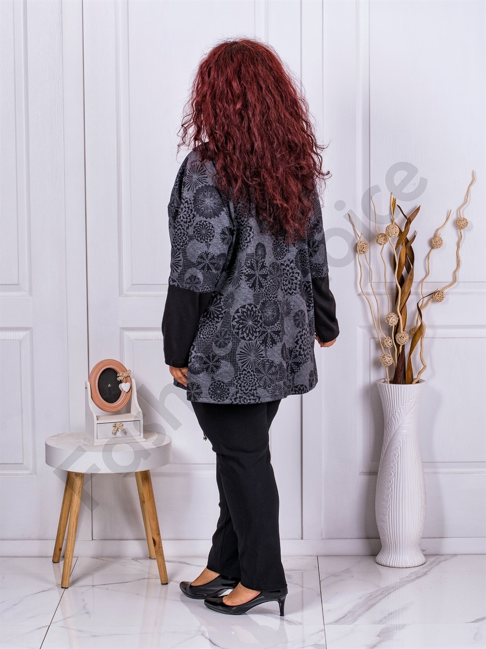 Plus size τζάκετ με μοτίβο μάνταλα-κωδ 1212
