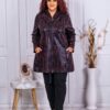 Plus size ζακέτα με κουκούλα-σκούρο μπλε/κεραμιδί-κωδ 842-2