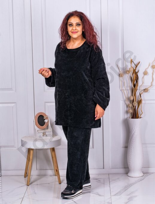 Plus size σετ τύπου κοτλέ-μαύρο-κωδ 23231