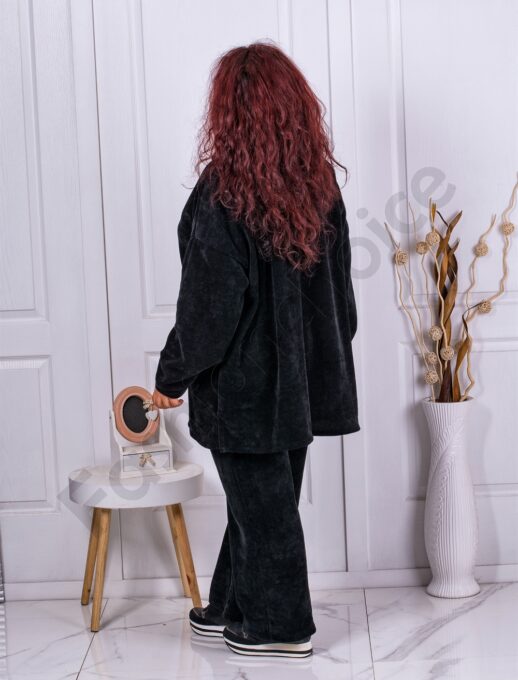 Plus size σετ τύπου κοτλέ-μαύρο-κωδ 23231