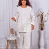 Plus size σετ τύπου κοτλέ-λευκό-κωδ 23231-1