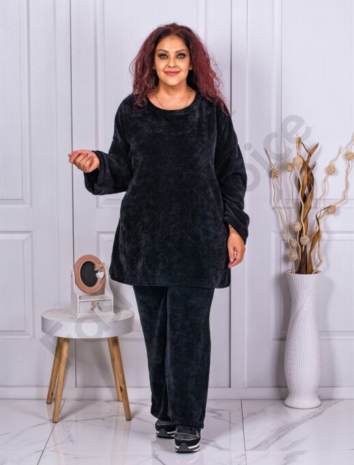 Plus size σετ τύπου κοτλέ-μαύρο-κωδ 23231