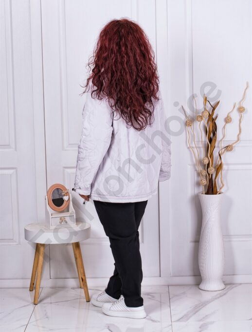 Plus size μπουφάν σε γκρι-κωδ 62065-1