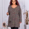 Plus size πλεκτή τουνίκ μαύρο μελανζέ-κωδ 9903