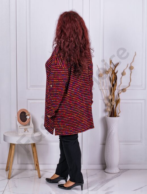 Plus size πλεκτή τουνίκ μπορντό μελανζέ-κωδ 9903-1
