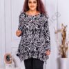 Plus size μπλούζα με Art ντεσέν-ασπρόμαυρο-κωδ 21018-4