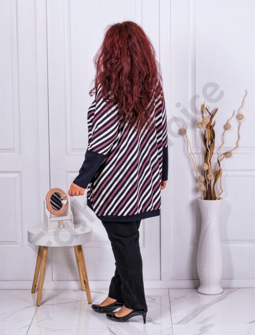 Plus size τουνίκ με χρωματιστές ρίγες-κωδ 1303-21