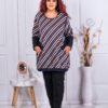 Plus size τουνίκ με χρωματιστές ρίγες-κωδ 1303-21