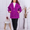 Plus size παλτό fleece-ματζέντα-κωδ 60825