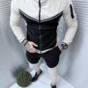 Ανδρικό δίχρωμο fleece σετ-μαύρο/μπεζ-κωδ 832-1
