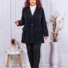 Plus size παλτό fleece-μαύρο-κωδ 3137